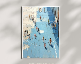 Colourful Werner Bronkhorst Inspired Modern Basketball Print- Textured Sport Wall Art - Steph Curry Poster - NBA Championship Decor - Sport