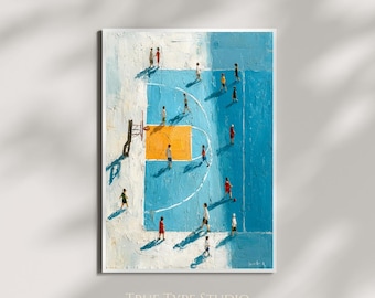 Colourful Werner Bronkhorst Inspired Modern Basketball Print- Textured Sport Wall Art - Lebron James Steph Curry Poster - NBA Decor - Sport