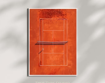 Minimalist Tennis Art Print – Home Athlete Decor - Modern Aesthetic Sport Poster - Tennis Illustration - Werner Bronhorst Inspired Wall Art