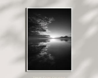 Black and white seascape photographic Wall Print - Hiroshi Sugimoto Inspired Wall Art - Home Photography Art Gift - Minimalist Sea Print