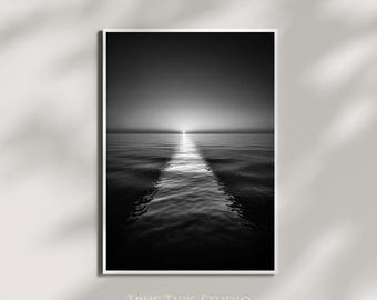 Hiroshi Sugimoto Inspired Wall Art - Vintage Japanese Painting - Home Photography Art Gift - Photographic Wall Print - Minimalist Sea Print