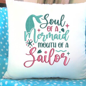 Soul Of A Mermaid Machine Embroidery Design/Quote