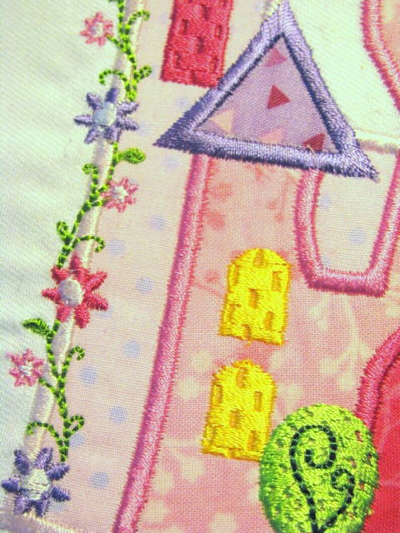 Princess castle machine applique embroidery design princess  etsy Princess castle machine applique embroidery design princess  etsy