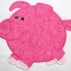 Chubby Pig Farm Friend Machine Applique Embroidery Design - Pig Applique Design - Pig Applique - Chubby Pig Applique Design - Pig Design
