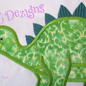 Cute Dinosaur Machine Applique Embroidery Design - Dinosaur Embroidery ...