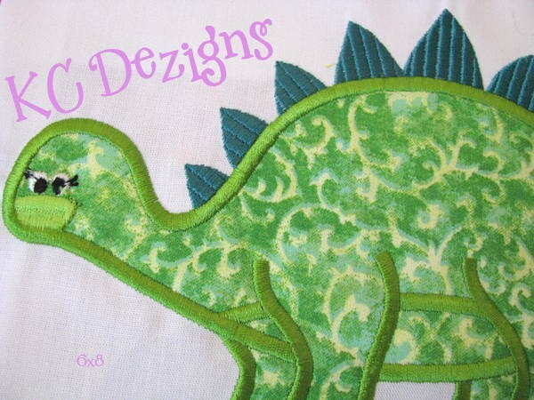 Cute Dinosaur Machine Applique Embroidery Design - Dinosaur Embroidery ...