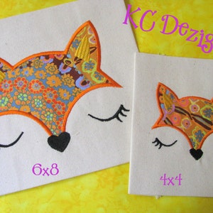Baby Fox Face Machine Applique Embroidery Design - 4x4, 5x7 & 6x8