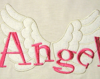 Angel With Wings Machine Applique Embroidery Design - Angel Wings Applique Design - Angel Wings - Wings Applique Design - Applique Design