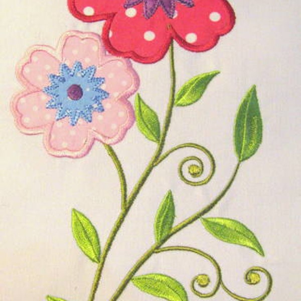 Vintage Flower 02 Machine Applique Embroidery Design - Vintage Flower, Vintage Floral, Embroidered Flower, Flower Applique