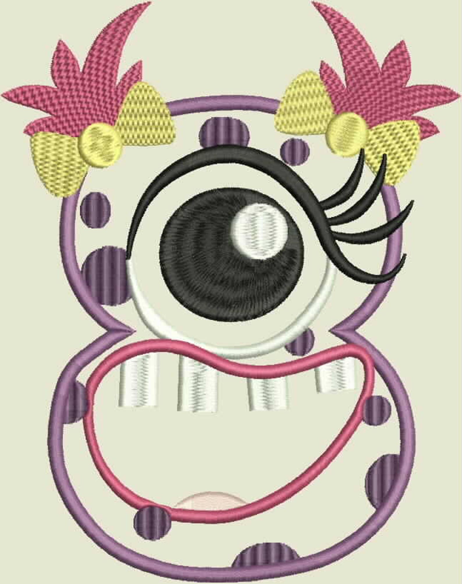 Silly monster number 8 machine applique embroidery design  etsy canada Silly monster number 8 machine applique embroidery design  etsy canada