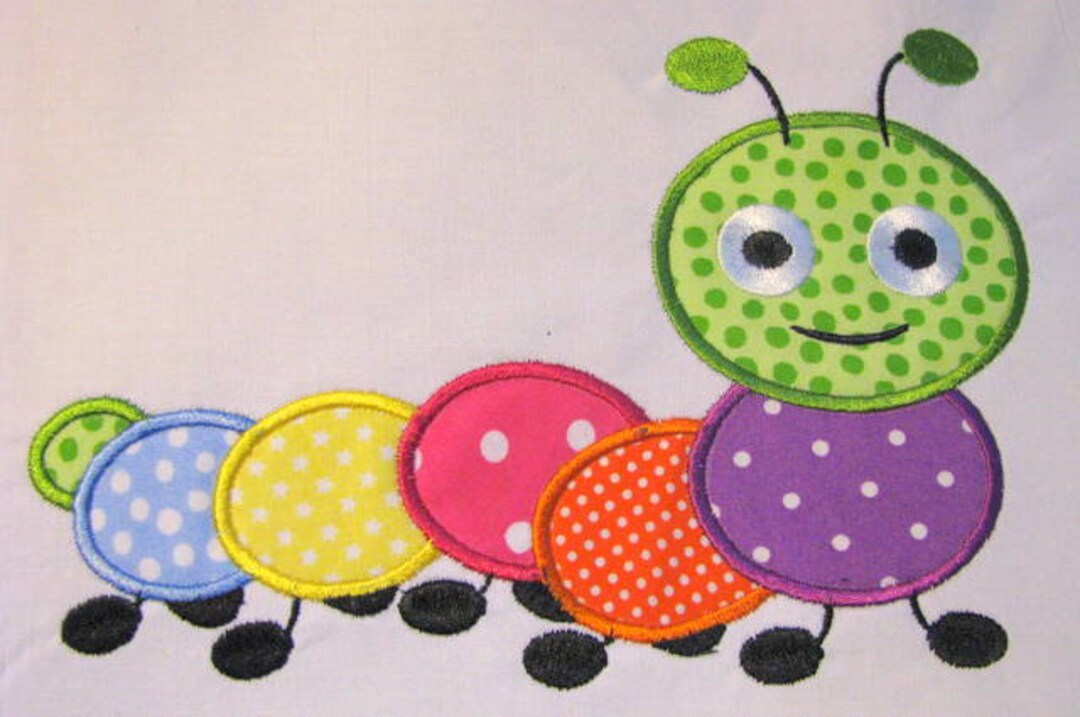 Cute Crawling Bug 05 Machine Applique Embroidery Design - Cute ...