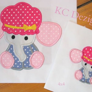 Baby Elephant With Hat Machine Applique Embroidery Design - Baby Elephant Sitting Applique Design - Baby Elephant Applique Design - Elephant