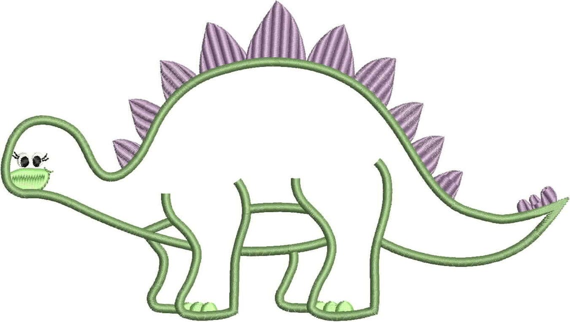 Cute Dinosaur Machine Applique Embroidery Design - Dinosaur Embroidery ...