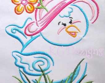 Outline Spring Birdie Machine Embroidery Design - Spring Bird Embroidery Design - Outline Bird Design - Embroidery Design - Outline Bird