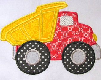 Construction Truck 01 Machine Applique Embroidery Design - Construction Truck Applique Design - Applique Construction Truck Design