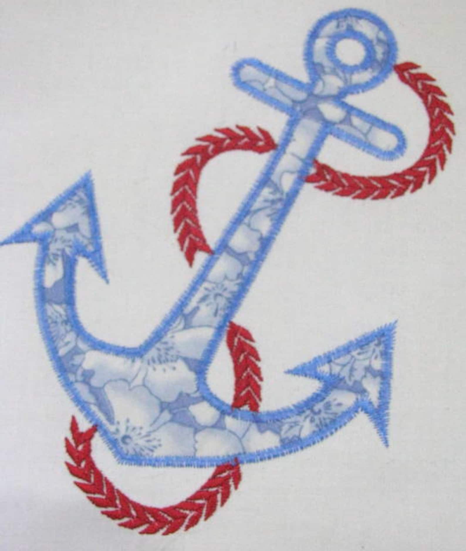 Anchor 01 Machine Applique Embroidery Design Anchor Applique Etsy