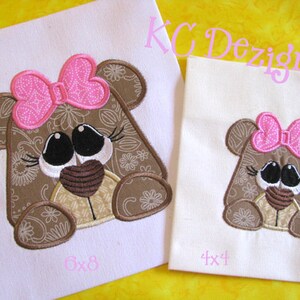 Cute Bear Critter Machine Applique Embroidery Design