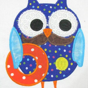 Summer Owl 05 Machine Applique Embroidery Design - Beach Owl Applique Design - Summer Owl Applique Design - Beach Owl Applique