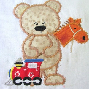 Boy Toy Bear 01 Machine Applique Embroidery Design - Boy Toy Bear Applique Design - Applique Boy Toy Bear Applique Design - Applique Bear
