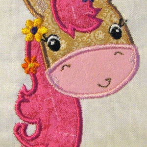 Farm Friends For Girls Horse Face 02 Machine Applique Embroidery Design Girly Horse Face Applique Horse Face Applique Applique Design image 2