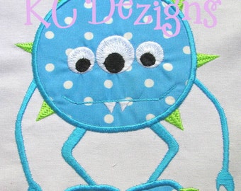 Turquoise Monster Machine Applique Broderie Design - Mignon Monster Applique - Applique Monster Design - Monster Applique Design - Applique