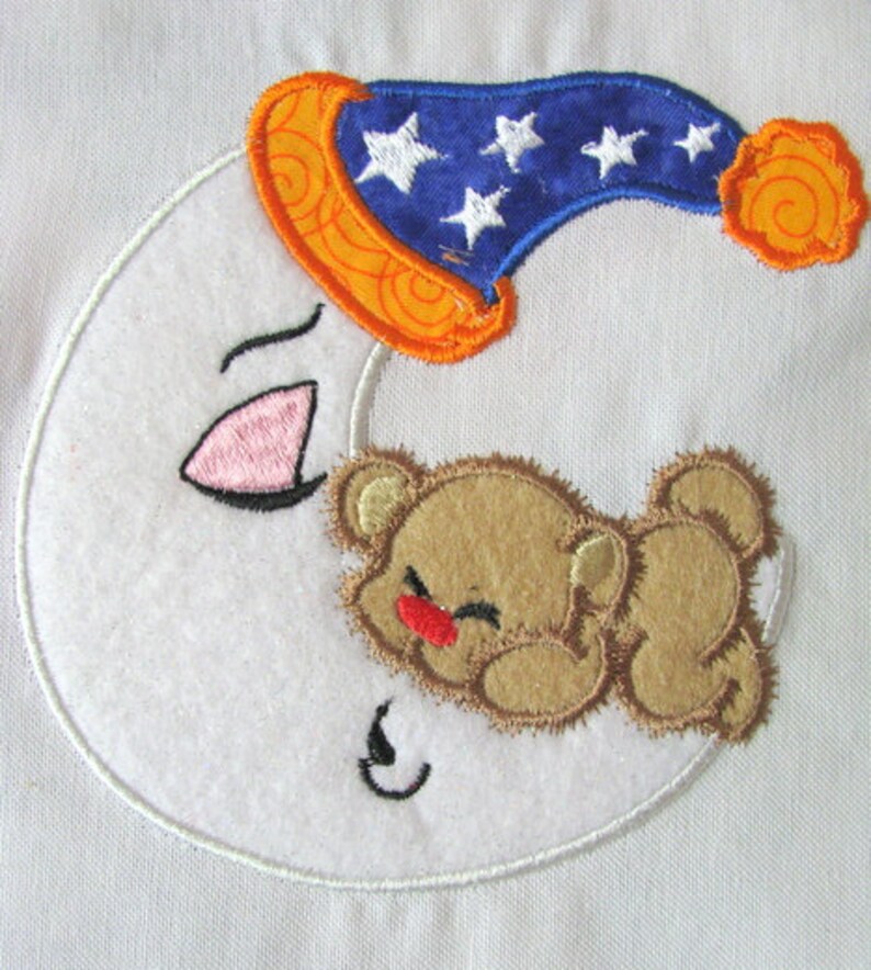 My Little Moon 08 Machine Applique Embroidery Design Little Moon Applique, Baby Moon Applique, Little Moon Pattern, Baby Moon Pattern image 1