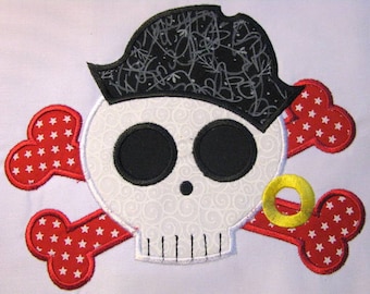 Pirate Skull 01 Machine Applique Embroidery Design - Pirate Skull Applique - Applique Pirate Skull - Pirate Applique Design