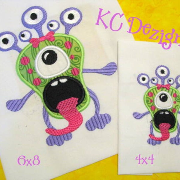 Goofy Monster 04 Machine Applique Embroidery Design - Goofy Monster Applique - Monster Applique Design - Monster Applique Pattern