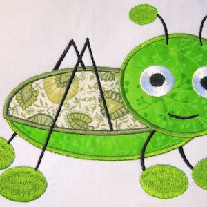 Cute Crawling Bug 03 Machine Applique Embroidery Design - Grasshopper Applique Design - Crawling Bug Applique - Bug Applique Design