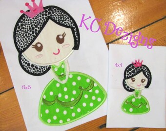 Fee Prinzessin 1 Maschinenapplien Stickdatei - Fee Prinzessin Applikation - Prinzessin Applikation - Applikation Design - Feen Applikation