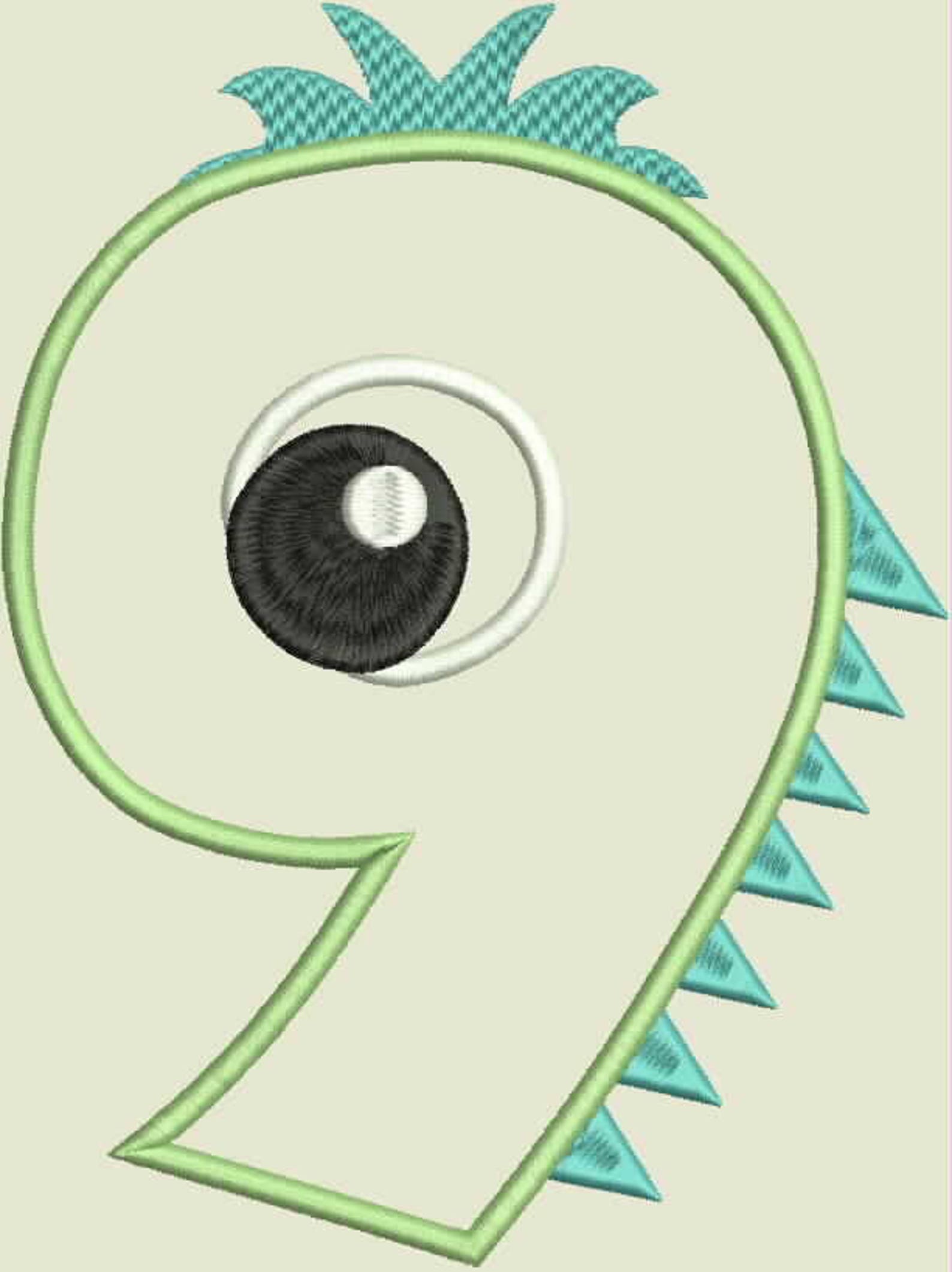 Silly monster number 9 machine applique embroidery design  etsy Silly monster number 9 machine applique embroidery design  etsy