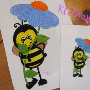 Spring Bee 02 Machine Applique Embroidery Design - 4x4, 5x7 & 6x8