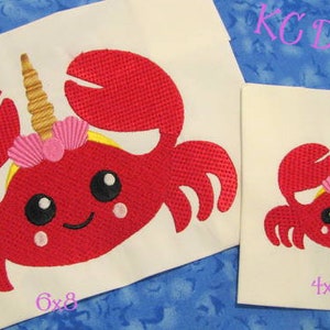 Unicorn Crab Machine Embroidery Design - Unicorn Crab Embroidery - Unicorn Crab - Crab Embroidery - Unicorn Embroidery - Unicorn Crab Design