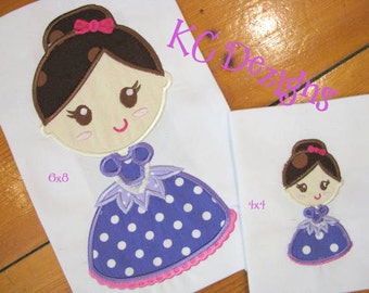 Fee Prinzessin 3 Maschinenapplien Stickdatei - Prinzessin Applikation Design - Prinzessin Fee Applikation Design - Fee Applikation Design