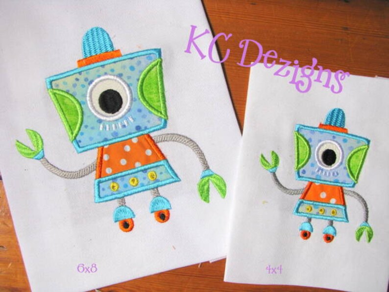 Robot 05 Machine Applique Embroidery Design Robot Applique Etsy