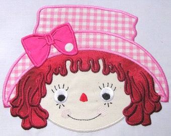 Raggedy Ann Faces 01 Machine Applique Embroidery Design - Raggedy Ann Face Applique Design - Raggedy Ann Applique Design