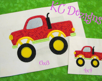 Monster Truck Applique Embroidery Design INSTANT DOWNLOAD - Etsy