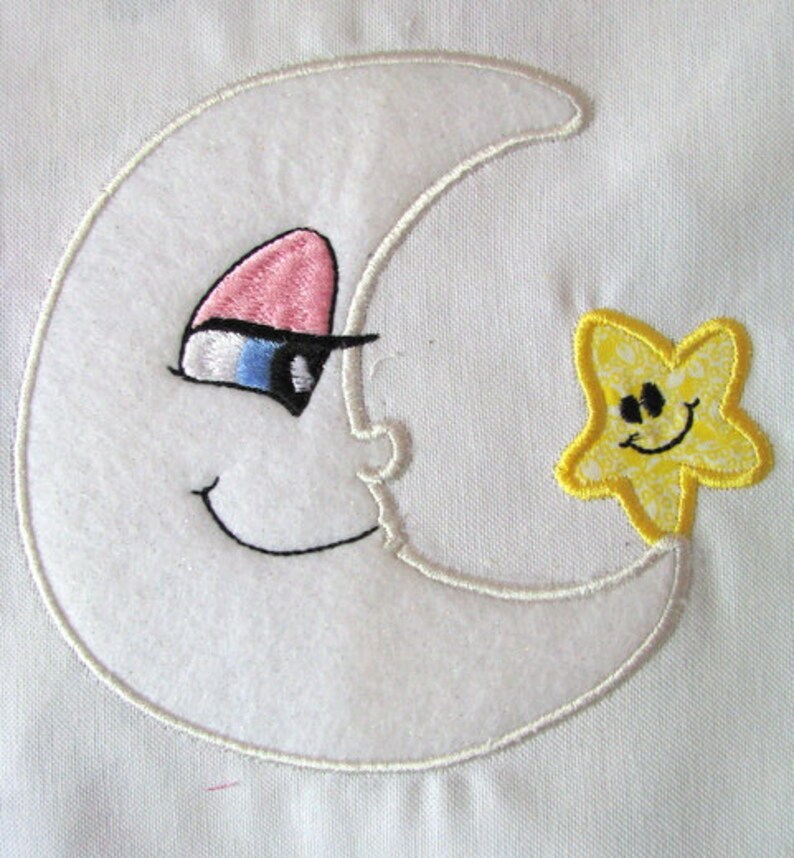 My little moon 02 machine applique embroidery design little  etsy My little moon 02 machine applique embroidery design little  etsy