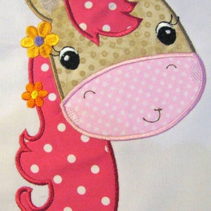 Farm Friends For Girls Horse Face 02 Machine Applique Embroidery Design Girly Horse Face Applique Horse Face Applique Applique Design image 1