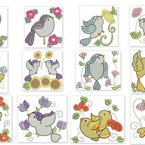 Birds and Flowers Machine Embroidery Designs - Birds and Flowers, Birds and Flowers Quilt Designs