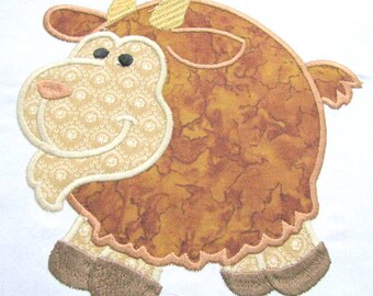 Chubby Goat Farm Friend Machine Applique Embroidery Design - Goat Applique Design - Chubby Goat Applique Design - Applique Goat Design