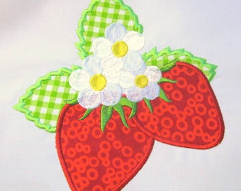 Strawberries 03 Machine Applique Embroidery Design - Strawberry Applique Design - Applique Design - Strawberry Applique Design - Strawberry