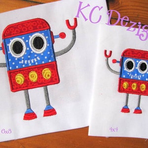 Robot 06 Machine Applique Embroidery Design - Robot Applique Design - Applique Robot Design - Cute Applique Robot Design - Robot Design
