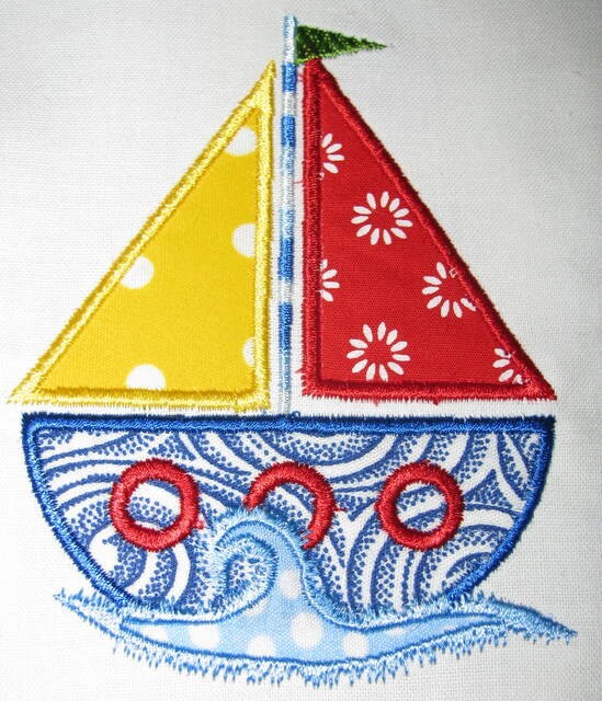Sailboat 01 Machine Applique Embroidery Design Sailboat | Etsy