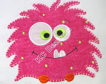 Cute Monsters 04 Machine Applique Embroidery Design - Monster Applique Design - Pink Monster Applique - Monster Applique - Monster Design