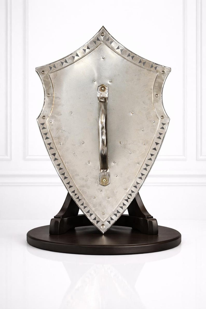 Medium Shield Handle Handcrafted Medieval Knight Shield Polished Steel Armor Decorative Wall ...