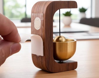 Campanilla de puerta japonesa de madera, timbre minimalista zen para la entrada, decoración para el hogar ideal para la meditación.