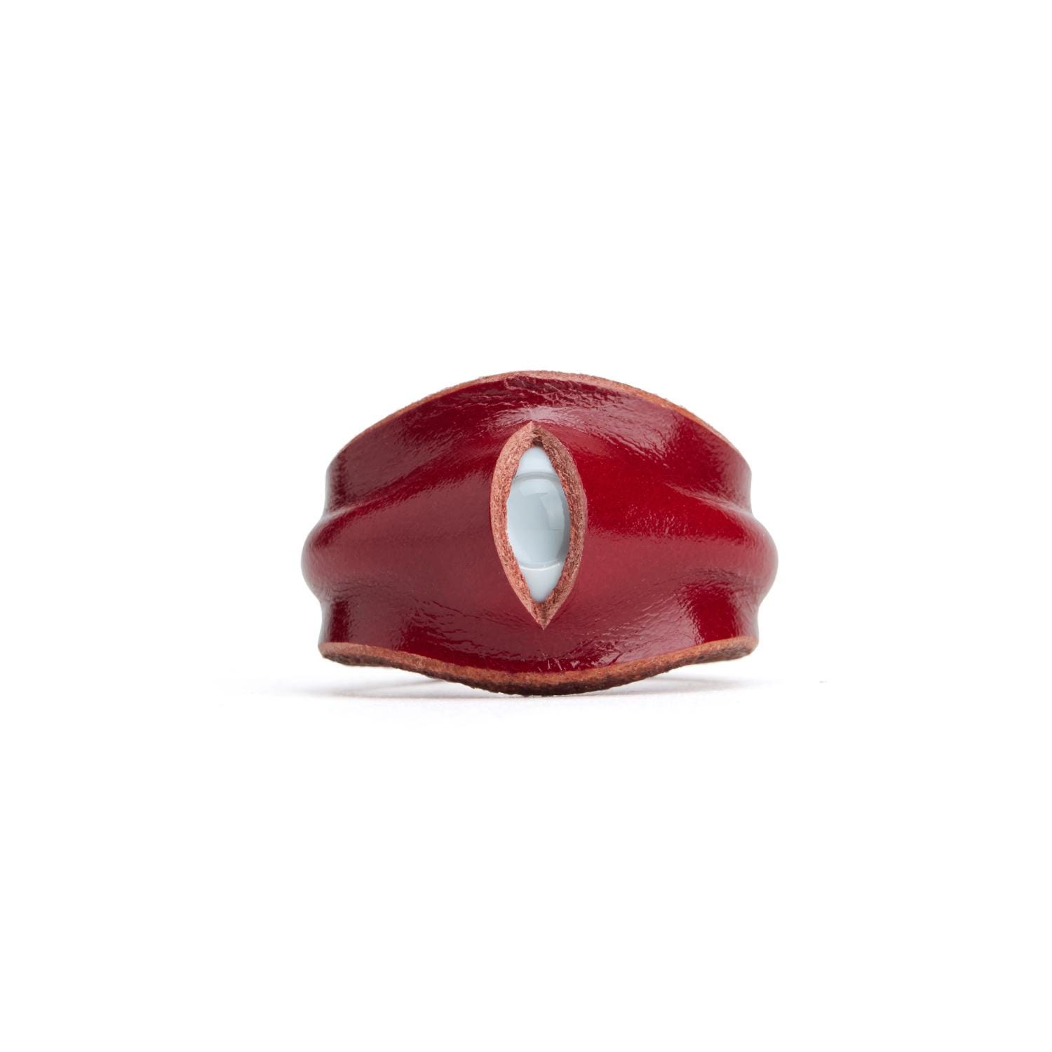 Angle Eye Rings Handmade Leather Eye Ring Jewelry- Vertiacal Eye Narrow Band-made to ...
