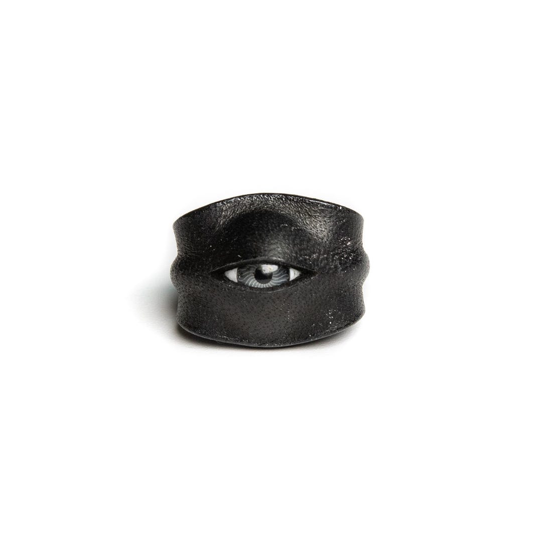 Angle Eye Rings Handmade Leather Eye Ring - Horizontal Eye Wide Band-made to Order - Etsy