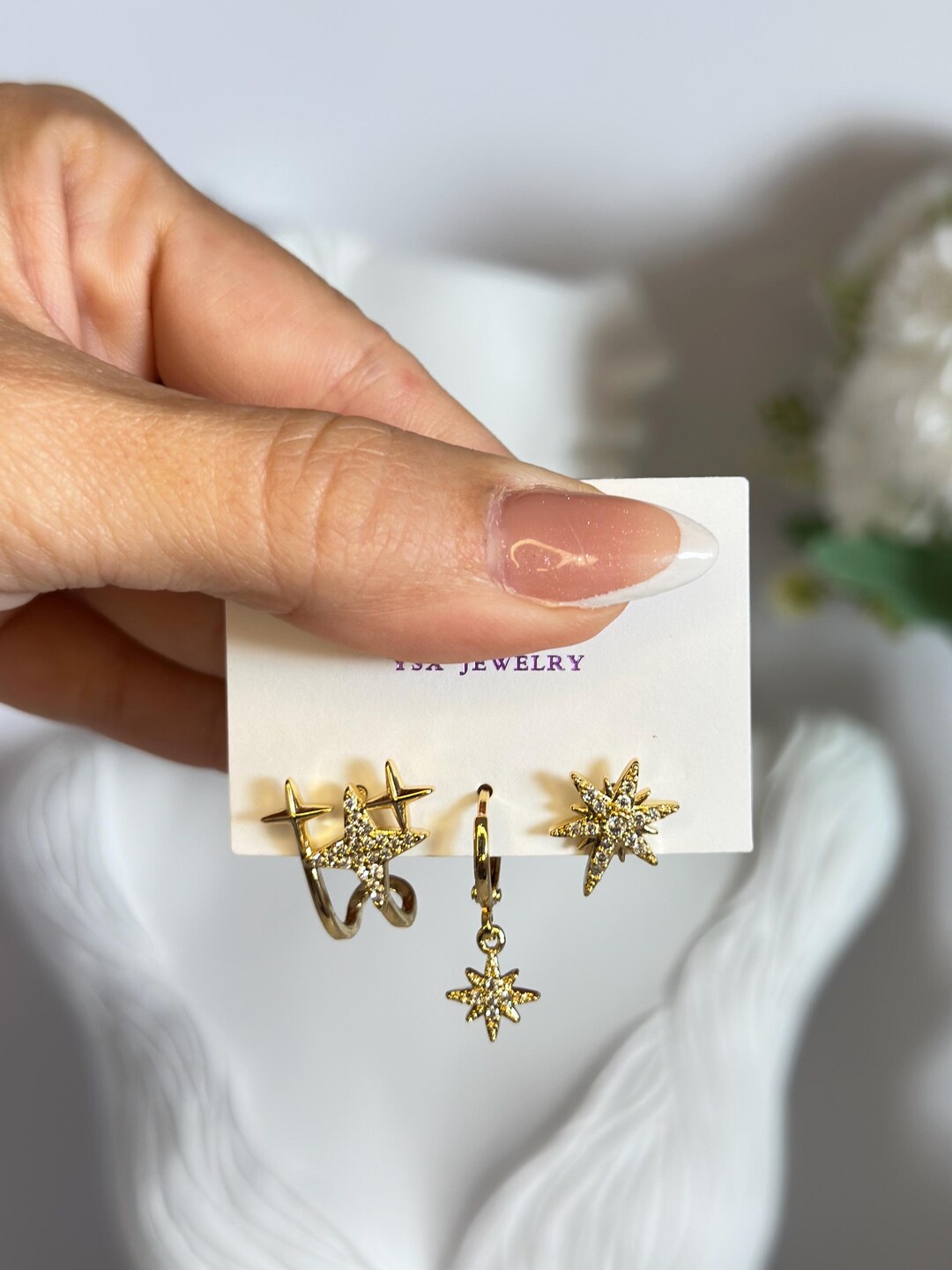 Vip Earring VIP Stainless Steel Triple North Star Earrings – 18K Gold Plated - Etsy